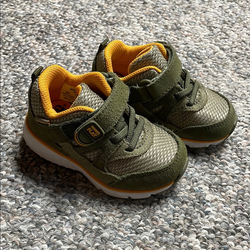 Kids' Olive Green and Yellow Sneakers